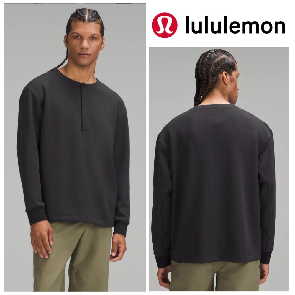 Lululemon Softstreme Oversized-Fit Long-Sleeve Henley in Black